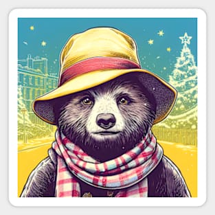 Charm and Cheer: Festive Paddington Bear Christmas Art Prints for a Whimsical Holiday Celebration! Magnet